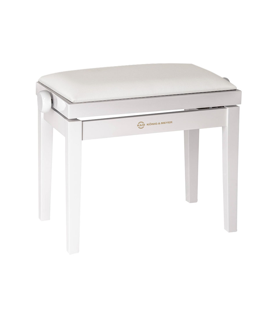 K&M Piano Bench Leather Seat (White)